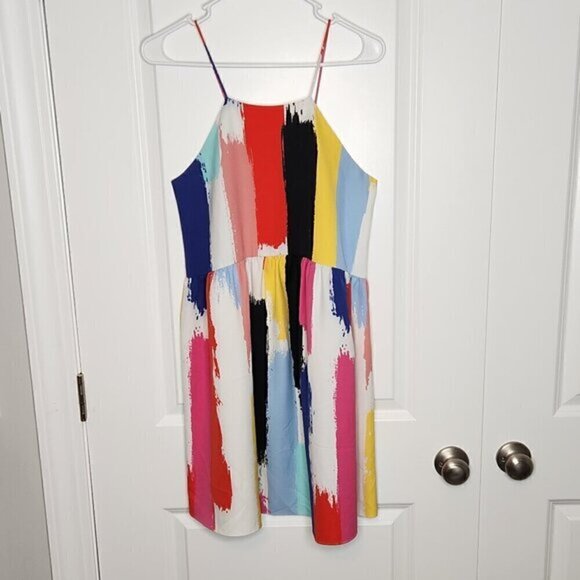 Crosby By Mollie Burch Abstract Watercolor Spaghetti Strap Dress - Picture 3 of 7